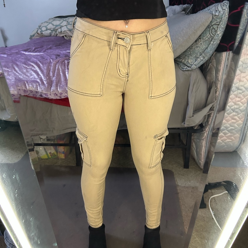 Christian Louboutin Beige Pants with Red Accents